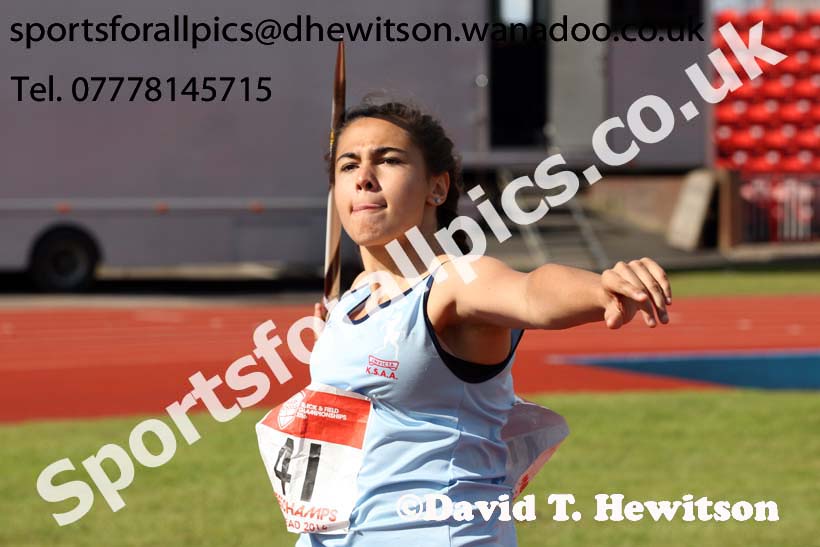 Inter girls javelin, English Schools Track and Field. Photo: David T. Hewitson/Sports for All Pics
